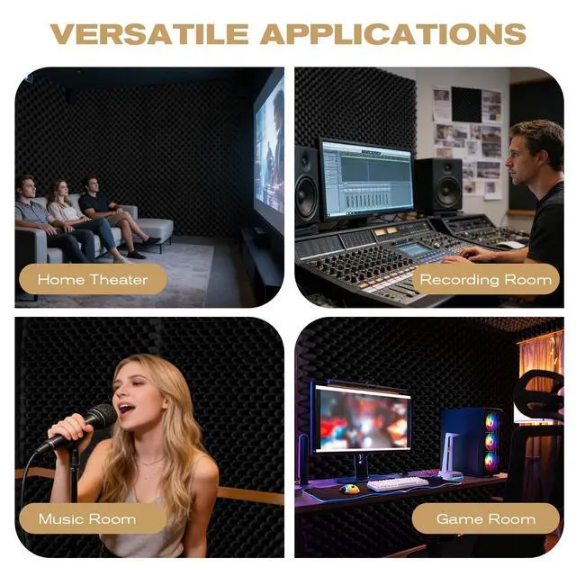 Alt view image 7 of 7 - Acoustic Panels 48"x24"x2" - Sound Proof Wall Panels (6 Pack) | for Studio & Home Office, Egg Crate Foam, Easy to Cut & Install