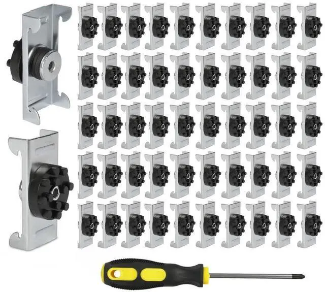 Main image of Sound Isolation Clips - 50 pack - Resilient Channel Mounting Clip - Reduces Noise from Noisy Neighbours - Drywall Soundproofing For Walls and Ceiling Insulation - Screwdriver Included