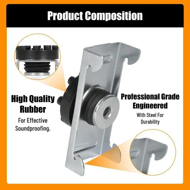 Alt view image 4 of 7 - Sound Isolation Clips - 50 pack - Resilient Channel Mounting Clip - Reduces Noise from Noisy Neighbours - Drywall Soundproofing For Walls and Ceiling Insulation - Screwdriver Included