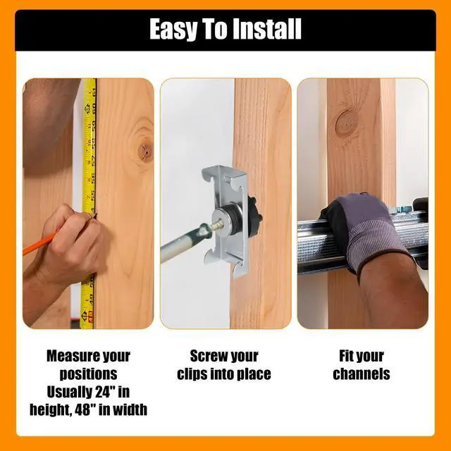 Alt view image 5 of 7 - Sound Isolation Clips - 50 pack - Resilient Channel Mounting Clip - Reduces Noise from Noisy Neighbours - Drywall Soundproofing For Walls and Ceiling Insulation - Screwdriver Included