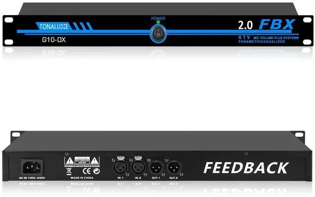 Main image of Professional Feedback Suppressor & Feedback Eliminator, Microphone Anti-Howling Frequency Shifter Audio Processor, 2-In 2-Out for Stage Performance, Conference, PA System & Karaoke