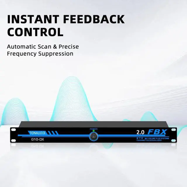 Alt view image 4 of 7 - Professional Feedback Suppressor & Feedback Eliminator, Microphone Anti-Howling Frequency Shifter Audio Processor, 2-In 2-Out for Stage Performance, Conference, PA System & Karaoke