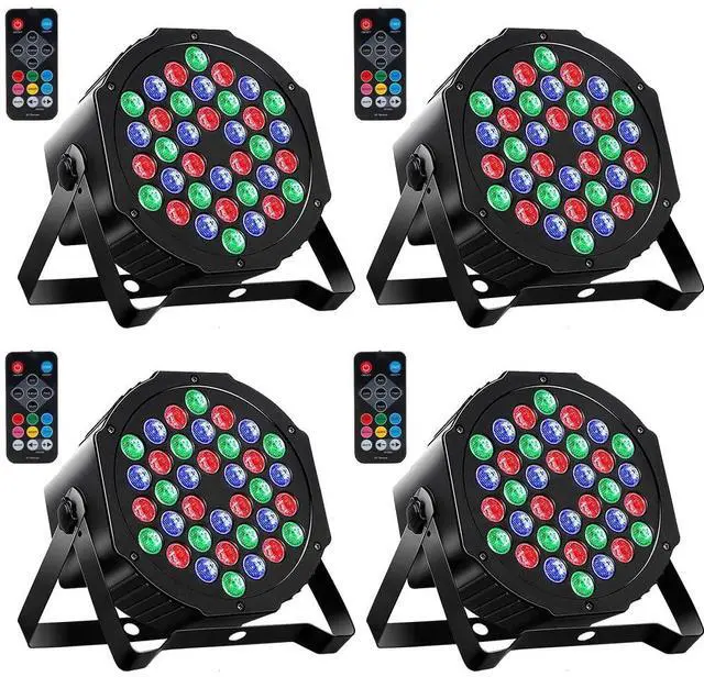Main image of Par Lights 4 Pack, RGB 36 LED Stage Light Sound Activated DMX Control, 7 Modes Uplighting with Remote Control Stage Lighting, DJ Party Light for Club KTV Disco Party4 Pack