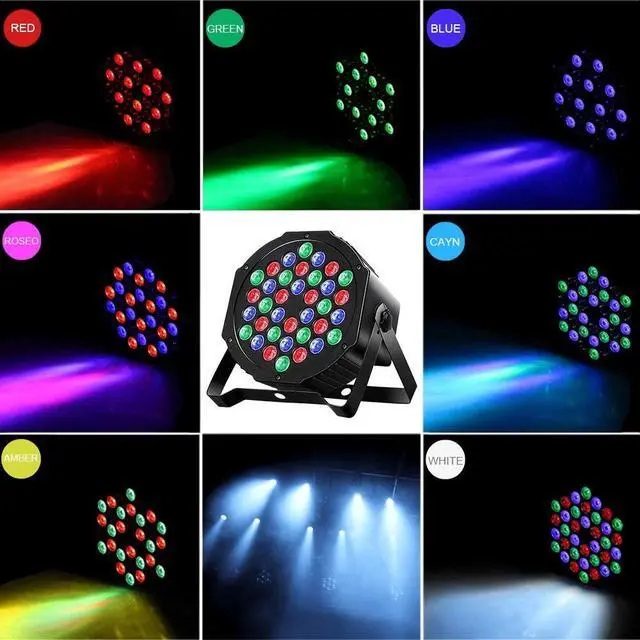 Alt view image 2 of 4 - Par Lights 4 Pack, RGB 36 LED Stage Light Sound Activated DMX Control, 7 Modes Uplighting with Remote Control Stage Lighting, DJ Party Light for Club KTV Disco Party4 Pack