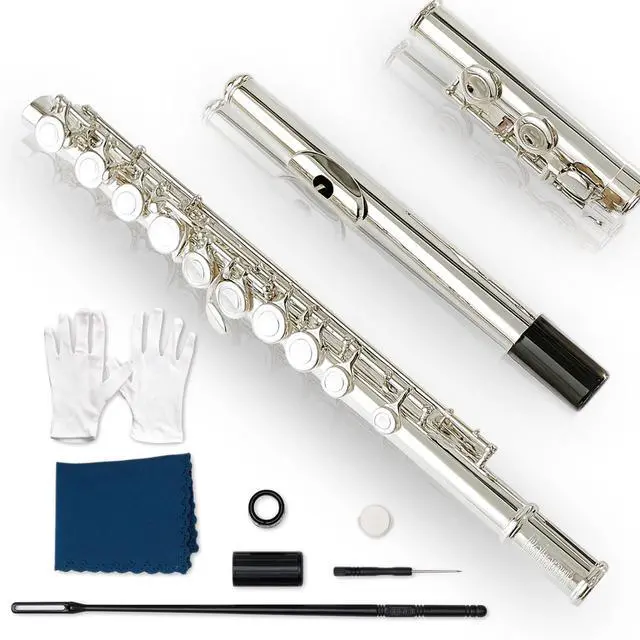 Main image of 16keys Flute, C Foot Beginner Flauta with Closed Hole, Offset G, Split E - Flute Instrument for Beginners