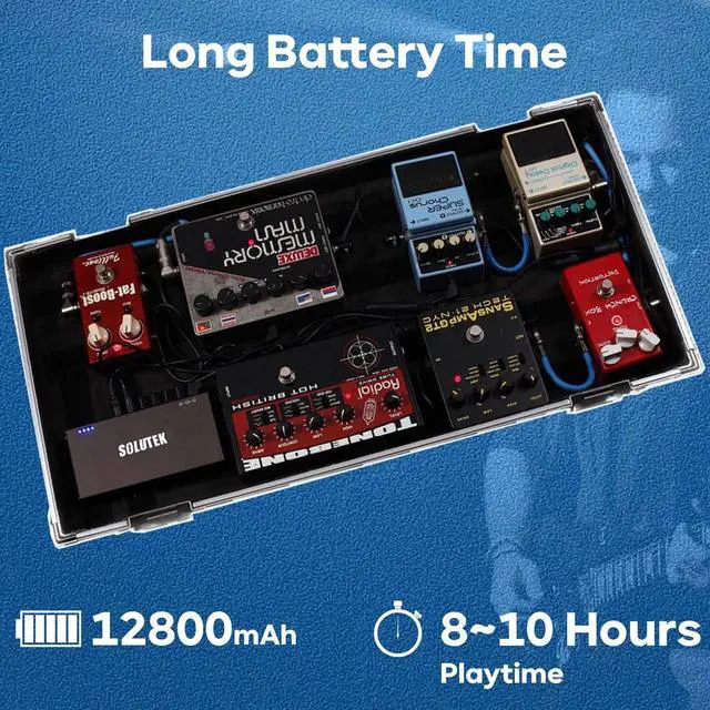 Alt view image 2 of 7 - Rechargeable Guitar Pedal Power Supply | 12800 High-Current 2000mA 9V 12V 18V 5V for Pedal Board and More Devices | Compact Convenient Quiet Powerful Model PB-051