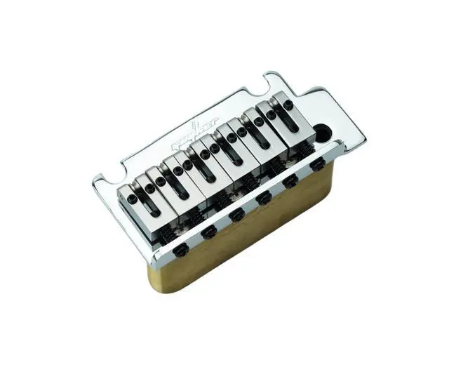 Alt view image 4 of 6 - Guitar Tremolo Bridge with Brass Roller Saddle String Space 10.5mm & Brass Block & Spring and Claw, Pop-In Vibrato Bar, Complete Install Kit for Start ST Electric Guitar(GG-2001, Chrome)