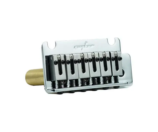 Alt view image 3 of 6 - Guitar Tremolo Bridge with Brass Roller Saddle String Space 10.5mm & Brass Block & Spring and Claw, Pop-In Vibrato Bar, Complete Install Kit for Start ST Electric Guitar(GG-2001, Chrome)