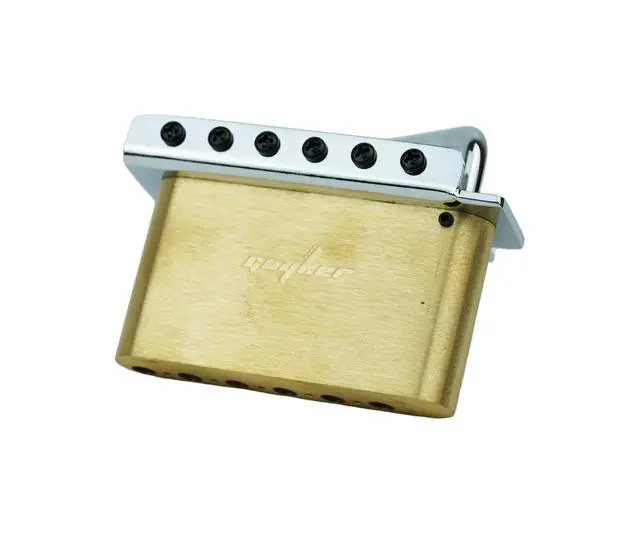 Alt view image 5 of 6 - Guitar Tremolo Bridge with Brass Roller Saddle String Space 10.5mm & Brass Block & Spring and Claw, Pop-In Vibrato Bar, Complete Install Kit for Start ST Electric Guitar(GG-2001, Chrome)