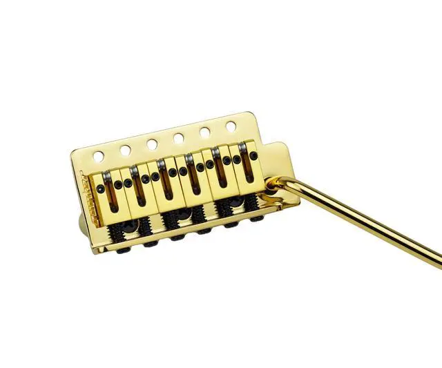 Alt view image 2 of 6 - Guitar Tremolo Bridge with Brass Roller Saddle String Space 10.5mm & Brass Block & Spring and Claw, Pop-In Vibrato Bar, Complete Install Kit for Start ST Electric Guitar(GG-1001, Gold)
