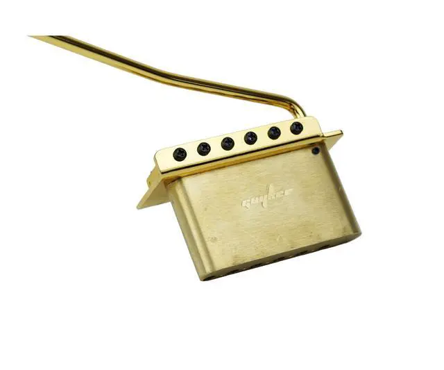 Alt view image 4 of 6 - Guitar Tremolo Bridge with Brass Roller Saddle String Space 10.5mm & Brass Block & Spring and Claw, Pop-In Vibrato Bar, Complete Install Kit for Start ST Electric Guitar(GG-1001, Gold)
