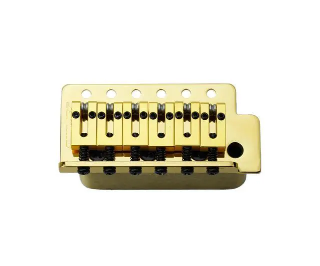 Alt view image 3 of 6 - Guitar Tremolo Bridge with Brass Roller Saddle String Space 10.5mm & Brass Block & Spring and Claw, Pop-In Vibrato Bar, Complete Install Kit for Start ST Electric Guitar(GG-1001, Gold)