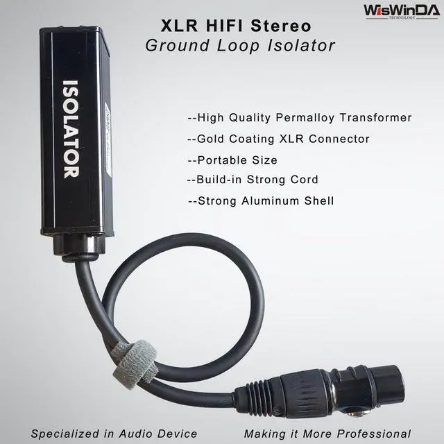 Alt view image 2 of 6 - 3Pin XLR HiFi Stereo Audio Isolation Box Ground Loop Isolator/Noise Filter/Hum Eliminator Build-in Dual Audio Transformers for Audio System Eliminate Hum&Buzzing Noise (XLR (Male-Female))