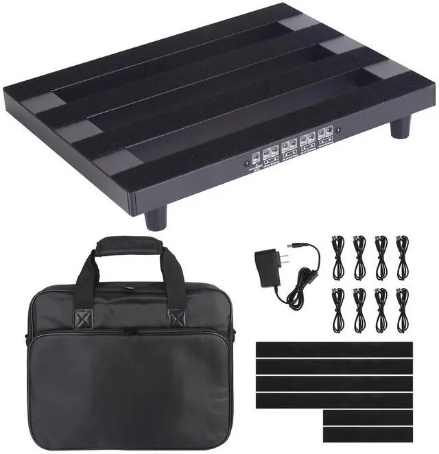 Main image of 14"x 10.6" Guitar Pedal Board with Built-in Power Supply | 8 DC Outputs, Includes Carry Case & Mounting Tapes, Aluminum Alloy Material, Lightweight