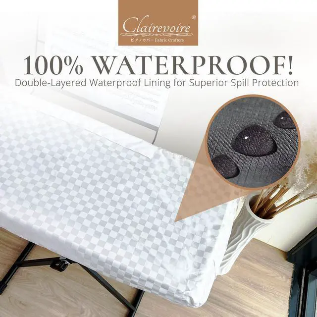 Alt view image 5 of 7 - Waterproof Keyboard Piano Cover Cloth for Yamaha DGX670, DGX660, DGX650, Keyboard Covers for Digital Piano, Electric Piano Protection, Weighted Keyboard Piano 88 Keys - DGX670, Pearl White