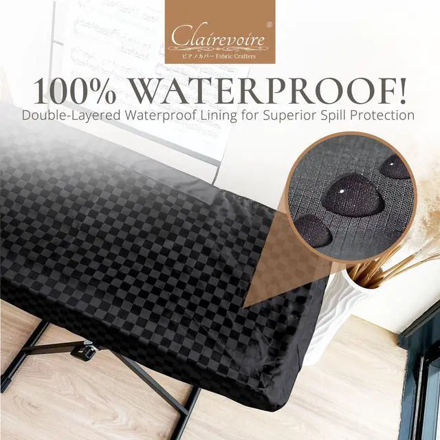Alt view image 4 of 6 - Waterproof Keyboard Piano Cover Cloth for Yamaha DGX670, DGX660, DGX650, Keyboard Covers for Digital Piano, Electric Piano Protection, Weighted Keyboard Piano 88 Keys - DGX670,Ebony Black