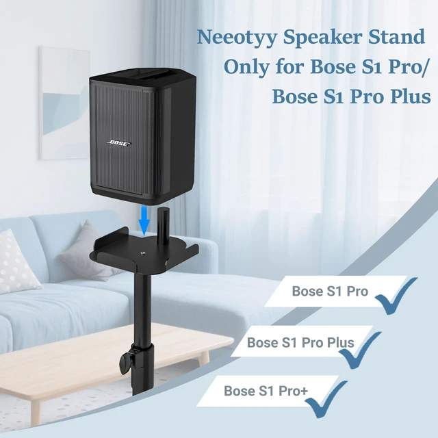 Alt view image 2 of 7 - Heavy Duty Adjustable Speaker Stand for Bose S1 Pro & S1 Pro Plus, 22.6"-36.2" Height, ll-Metal Construction with Anti-Vibration Rubber Base, Floor Standing Mount for Home/Stage/DJ Use