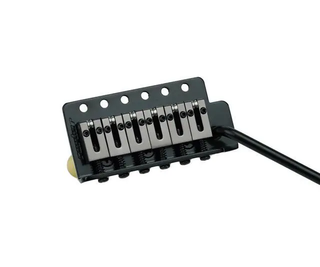 Alt view image 2 of 6 - Guitar Tremolo Bridge with Brass Roller Saddle String Space 10.5mm & Brass Block & Spring and Claw, Pop-In Vibrato Bar, Complete Install Kit for Start ST Electric Guitar(GG-1001, Black)
