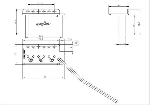 Alt view image 5 of 6 - Guitar Tremolo Bridge with Brass Roller Saddle String Space 10.5mm & Brass Block & Spring and Claw, Pop-In Vibrato Bar, Complete Install Kit for Start ST Electric Guitar(GG-1001, Black)
