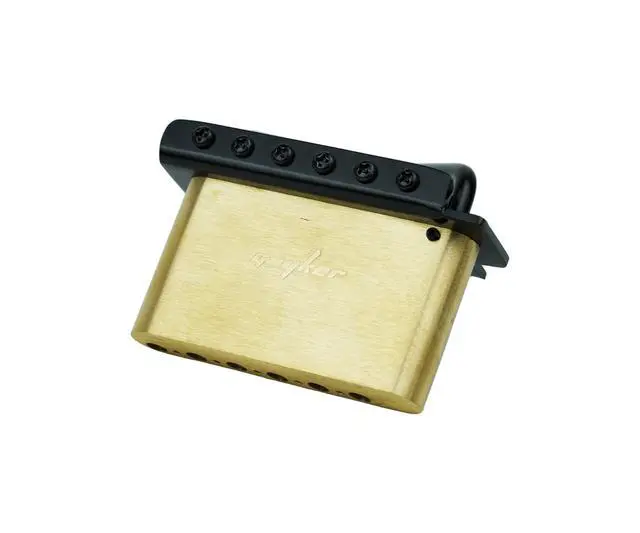 Alt view image 4 of 6 - Guitar Tremolo Bridge with Brass Roller Saddle String Space 10.5mm & Brass Block & Spring and Claw, Pop-In Vibrato Bar, Complete Install Kit for Start ST Electric Guitar(GG-1001, Black)