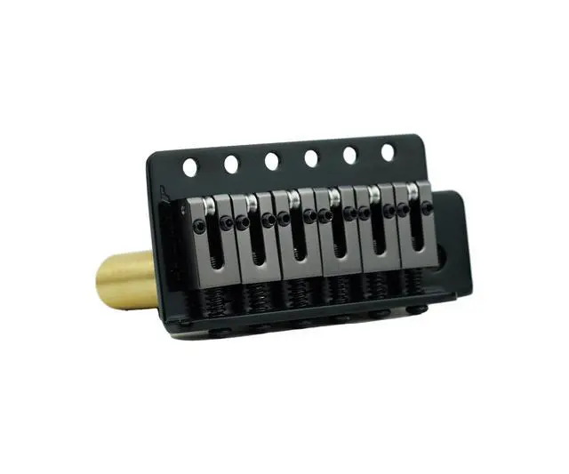 Alt view image 3 of 6 - Guitar Tremolo Bridge with Brass Roller Saddle String Space 10.5mm & Brass Block & Spring and Claw, Pop-In Vibrato Bar, Complete Install Kit for Start ST Electric Guitar(GG-1001, Black)