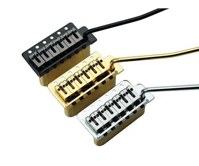 Alt view image 6 of 6 - Guitar Tremolo Bridge with Brass Roller Saddle String Space 10.5mm & Brass Block & Spring and Claw, Pop-In Vibrato Bar, Complete Install Kit for Start ST Electric Guitar(GG-1001, Black)