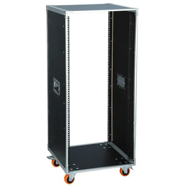 Alt view image 2 of 7 - AV Gear Rack 24U Home Audio & Video Stage Stereo Equipment Storage Cabinet Stand On Wheels - 24U 19in Server IT Network Data Devices Storage Rack Cabinet - SC01-24U