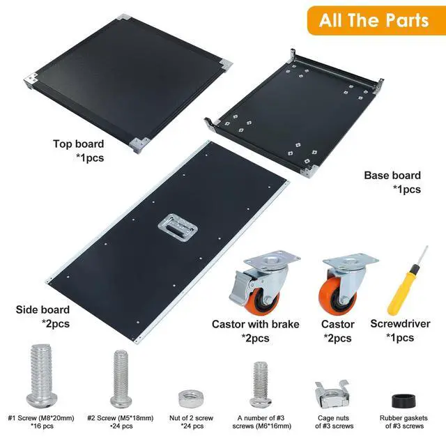 Alt view image 6 of 7 - AV Gear Rack 24U Home Audio & Video Stage Stereo Equipment Storage Cabinet Stand On Wheels - 24U 19in Server IT Network Data Devices Storage Rack Cabinet - SC01-24U