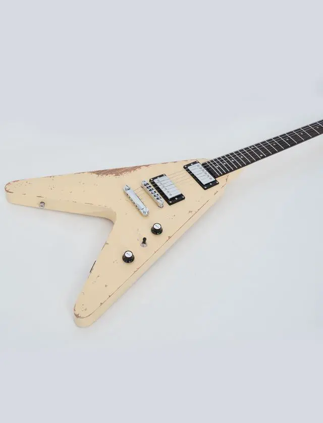Alt view image 4 of 7 - Relic V Electric Guitar,Mahogany Body and Neck,Rosewood Fingerboard,Bone Nut,6-String Relic Heavy Metal Guitar,Professional/Electric Guitars for Adults