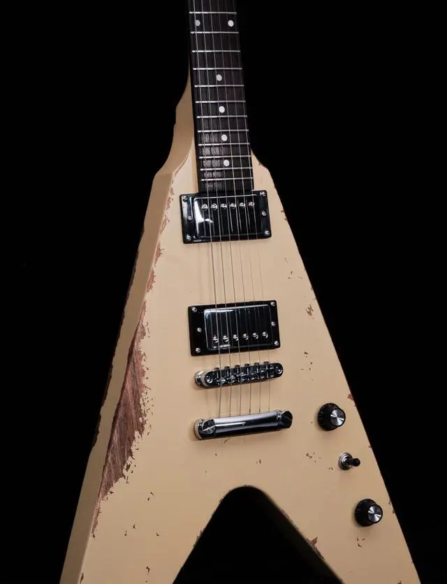 Alt view image 6 of 7 - Relic V Electric Guitar,Mahogany Body and Neck,Rosewood Fingerboard,Bone Nut,6-String Relic Heavy Metal Guitar,Professional/Electric Guitars for Adults