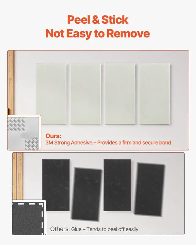 Alt view image 3 of 7 - 4 PCS Acoustic Panels, 2 inch Thick 23.6 x 11.8 inch Fiberglass Sound Absorbing Panels, Self-adhesive Soundproof Wall Boards, for Studios, Office, Home Theater,Meeting Room, Beige