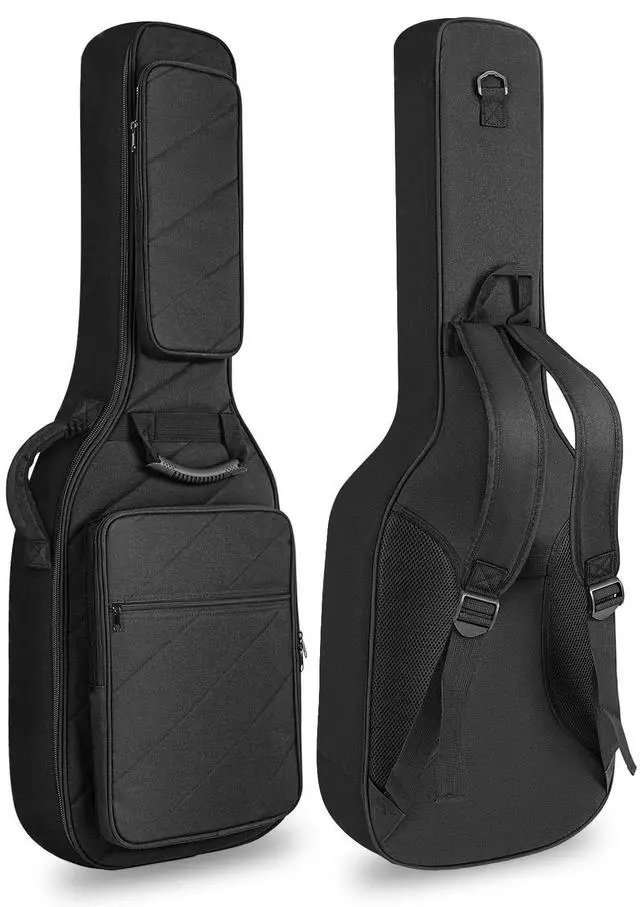 Main image of Electric Guitar Case with 0.7 Inch Thick Padding 3 Pockets with Electric Guitar Gig Bag, Adjustable Shoulder Strap Compatible with 38 40 41 Inch Electric Guitar (Jet Black)