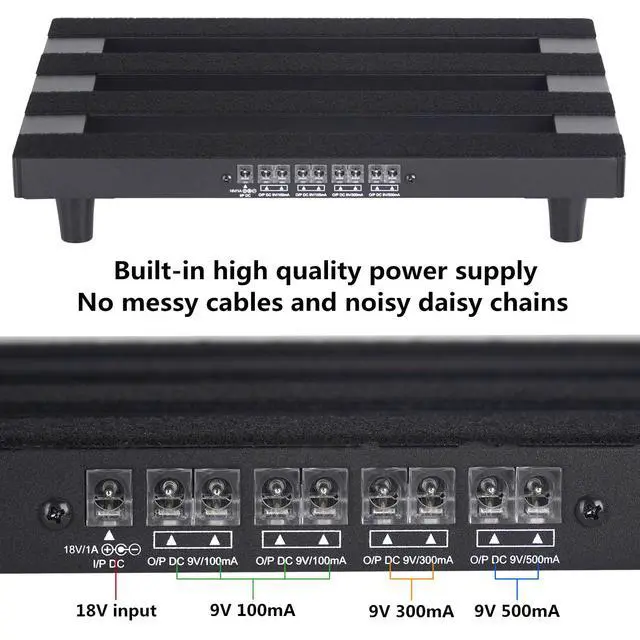 Alt view image 3 of 7 - 14"x 10.6" Guitar Pedal Board with Built-in Power Supply | 8 DC Outputs, Includes Carry Case & Mounting Tapes, Aluminum Alloy Material, Lightweight
