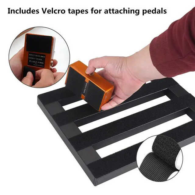 Alt view image 5 of 7 - 14"x 10.6" Guitar Pedal Board with Built-in Power Supply | 8 DC Outputs, Includes Carry Case & Mounting Tapes, Aluminum Alloy Material, Lightweight