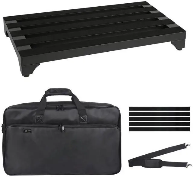 Main image of Guitar Pedal Board 22" x 12.5" Aluminum Alloy Pedalboard | Includes Carry Case & Mounting Tapes, Lightweight, Large Size