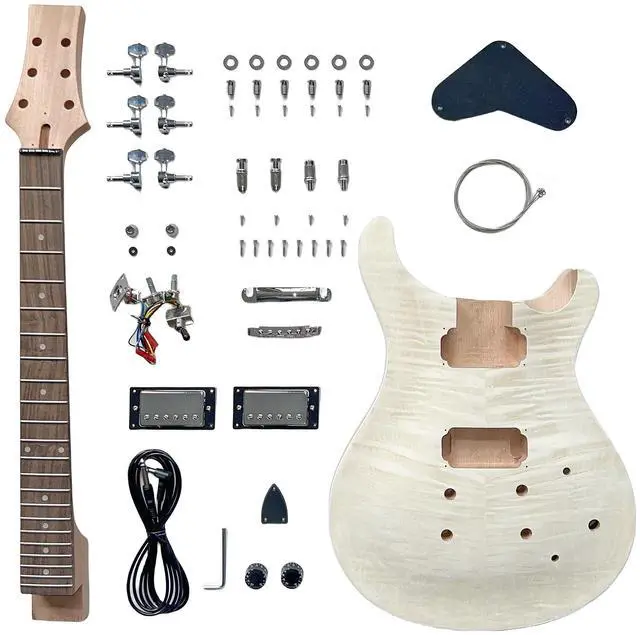 Main image of PRS Style Electric Guitar Kits,DIY Electric Guitar,Mahogany Body and Neck Rosewood Fingerboard,Assembled and Painted by Yourself