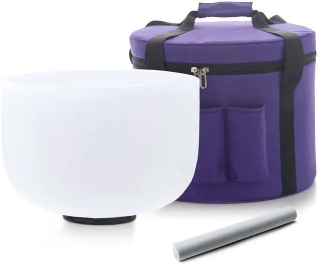 Main image of Large Crystal Singing Bowl, 174Hz 14 Inch F Note Sound Bath Bowl | Quartz Frosted Meditation Bowl,with Carrying Case for Yoga Healing,Cleansing Stress Relief, Spiritual Mindfulness