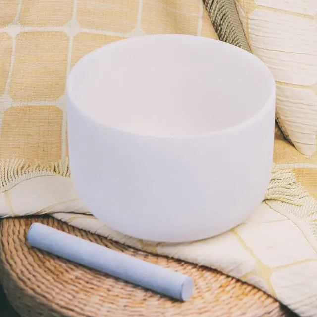 Alt view image 3 of 7 - Large Crystal Singing Bowl, 174Hz 14 Inch F Note Sound Bath Bowl | Quartz Frosted Meditation Bowl,with Carrying Case for Yoga Healing,Cleansing Stress Relief, Spiritual Mindfulness