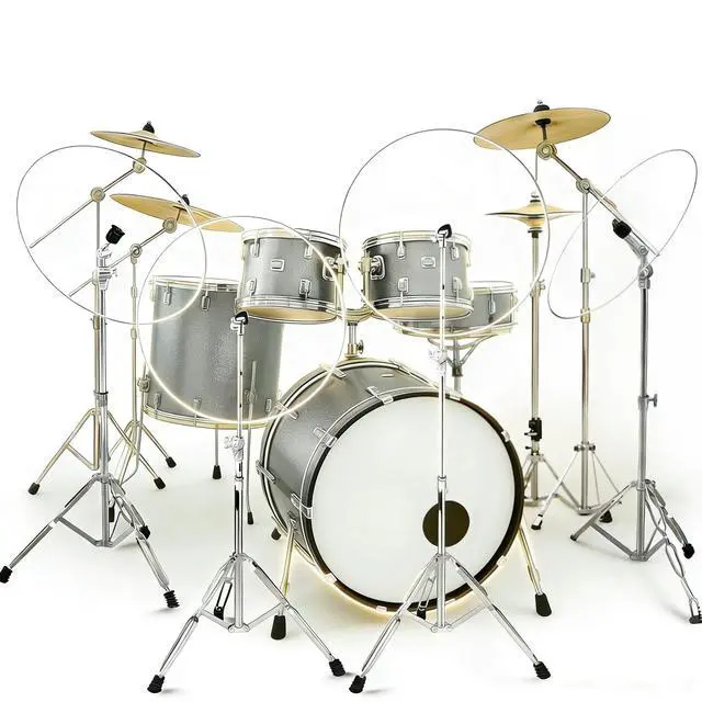 Alt view image 3 of 3 - Drum Shield, 30" Round Clear, 4-Pack. Unique for Live Recording. Muffles & Boosts Performance. Mounts on All Cymbal Stands.(30 inch - 4 Pack)