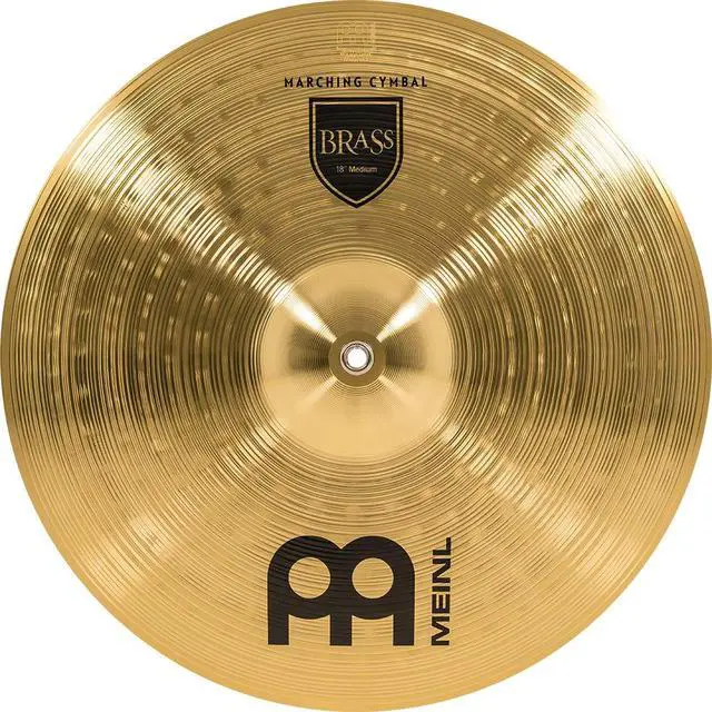 Alt view image 4 of 6 - Meinl 18 Marching Cymbal Pair with Straps - Brass Alloy Traditional Finish - Made In Germany, (MA-BR-18M)