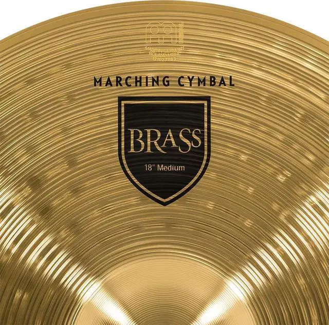 Alt view image 6 of 6 - Meinl 18 Marching Cymbal Pair with Straps - Brass Alloy Traditional Finish - Made In Germany, (MA-BR-18M)