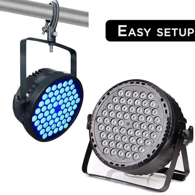 Alt view image 7 of 7 - Stage Lights 60 LED DJ Par Lights 90W RGB Color Changing - Sound Activated Remote & DMX Control Uplights for Events Church Theatre Wedding Home Party Music Light Show Band Performance (8 Packs)