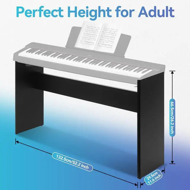 Alt view image 4 of 7 - L85 Piano Keyboard Stand,Wooden Furniture Keyboard Piano Stand for Adult Compatible for Yamaha P71/P45/P-125/P-128/P35 Digital Piano 88 Keys,Black