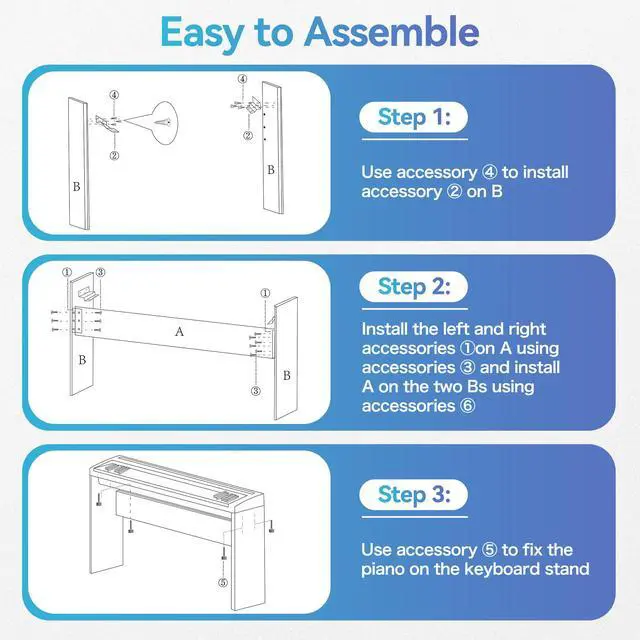 Alt view image 7 of 7 - L85 Piano Keyboard Stand,Wooden Furniture Keyboard Piano Stand for Adult Compatible for Yamaha P71/P45/P-125/P-128/P35 Digital Piano 88 Keys,Black