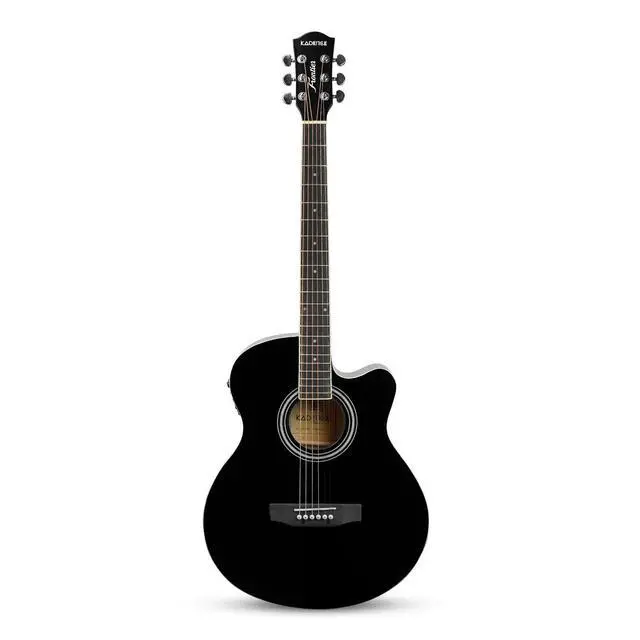 Alt view image 2 of 6 - FNTR-BLKEQ Frontier 40" Electro Acoustic Guitar | Grand Auditorium Cutaway | Built-in Pickup + 3 Band EQ | Comes with Bag, Strap, Strings & Picks | Includes Learning Course | Black