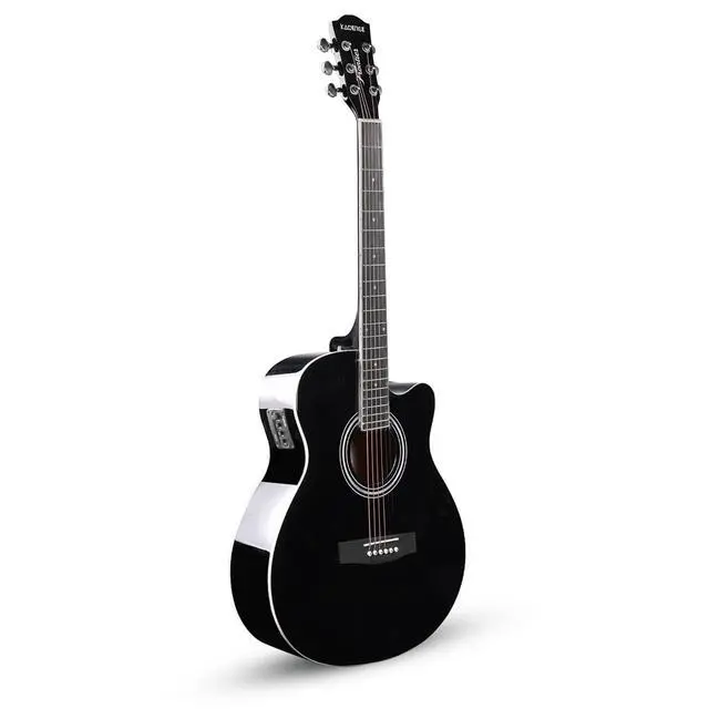 Alt view image 3 of 6 - FNTR-BLKEQ Frontier 40" Electro Acoustic Guitar | Grand Auditorium Cutaway | Built-in Pickup + 3 Band EQ | Comes with Bag, Strap, Strings & Picks | Includes Learning Course | Black