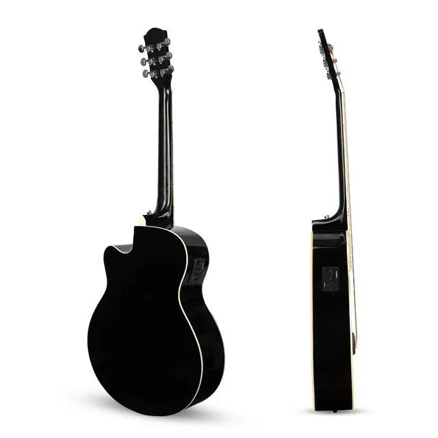 Alt view image 6 of 6 - FNTR-BLKEQ Frontier 40" Electro Acoustic Guitar | Grand Auditorium Cutaway | Built-in Pickup + 3 Band EQ | Comes with Bag, Strap, Strings & Picks | Includes Learning Course | Black