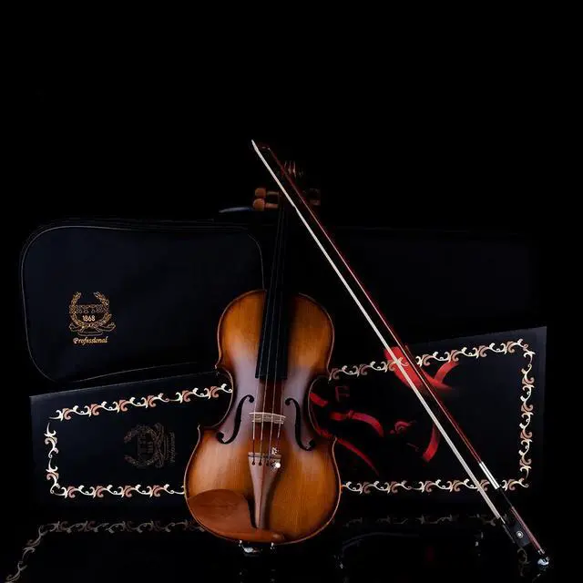 Alt view image 7 of 7 - Violin Set for Beginners,Acoustic Violins Starter Kit Package for Student,Beginners Fiddle with Hard Case, Rosin, Shoulder Rest, Bow, and Extra Strings (MATTE, Full)