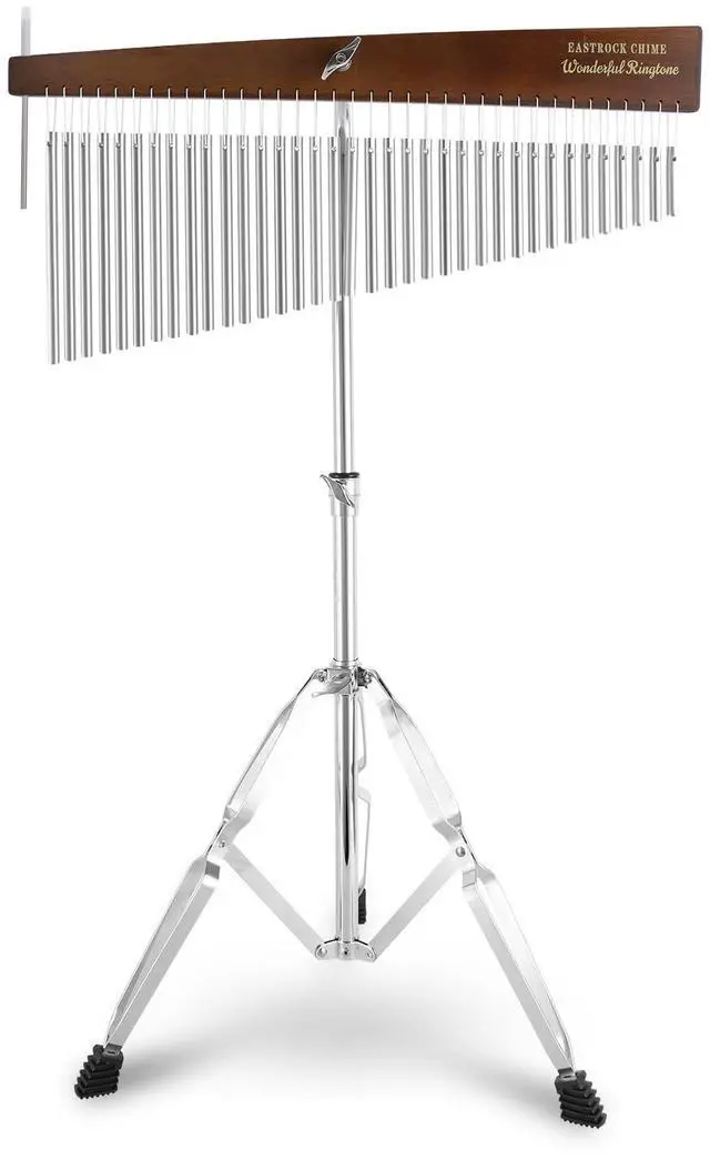 Main image of 36 Note Chimes Slant Style Musical Instruments Percussion Instrument European Ash Single-row Chime Bar Chimes Percussion Height-Adjustable Stand Silver