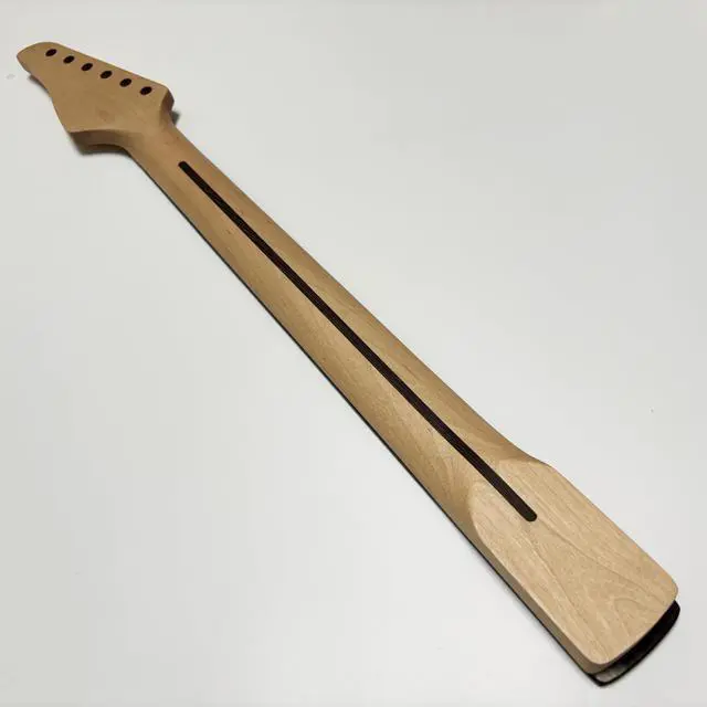 Alt view image 3 of 7 - Strat Guitar Neck 22 Frets, 25.5'' Maple Wood Modern C Shape ST Guitar Necks with Radius 9.5'' Rosewood Fretboard Medium Jumbo Fret for Stratocaster Guitar Parts Replacement